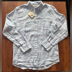 Faherty Linen Shirt - Light Blue Melange / S